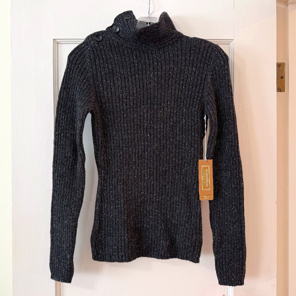 Nordstrom | Charcoal Merino Wool Mock Neck Sweater - XS